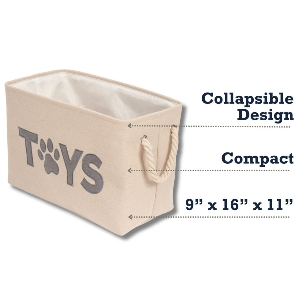 Country Living Foldable Fabric Dog Toy Storage Bin - Convenient Organizer for Pet Accessories